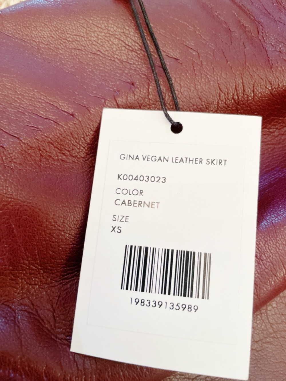 Generation Love Gina Vegan Leather Midi Skirt Cabernet Plum Burgundy XS NWT - Picture 5 of 9